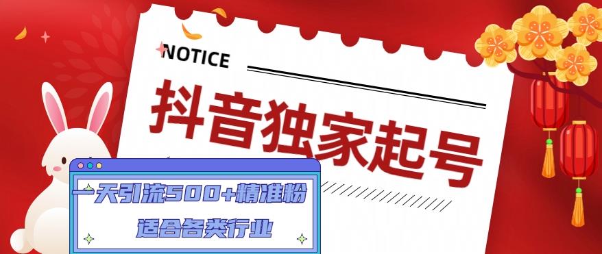 独家抖音起号，一天引流精准粉500+，适合各类行业（视频课九节）-拾希学社